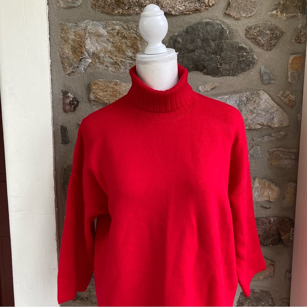 Pomander Place Tuckernuck Women's Red Vivianne Dress Turtleneck Mini MSRP $128 - Picture 7 of 16